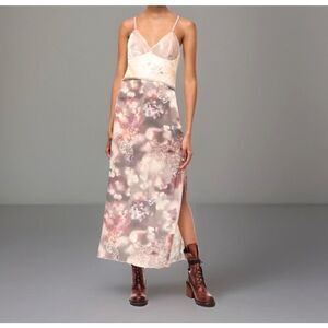 Zara 2020 Romantics Collection Contrasting Slip Dress Velvet 90s Maxi S Grunge